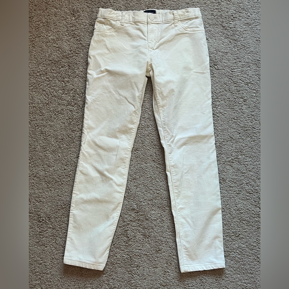 The Children's Place Adjustable Waist White  Soft Cotton Pants Girls Size 12